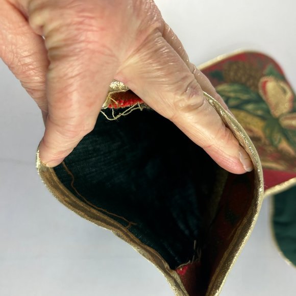 Partridge in a Pear Tree Christmas Stocking Tapestry Style Gold Tone Trim - Picture 3 of 8